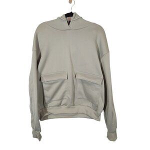 Shein Flap Pocket Hoodie in Light‎ Gray - Size Large